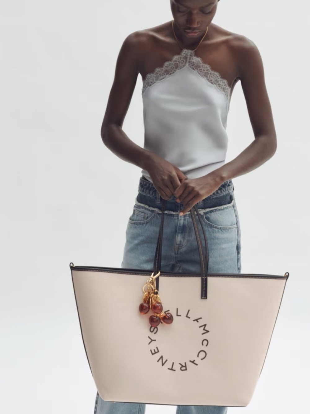 NEW Stella McCartney x H&M Large Canvas Tote Logo Shoulder Logo Bag